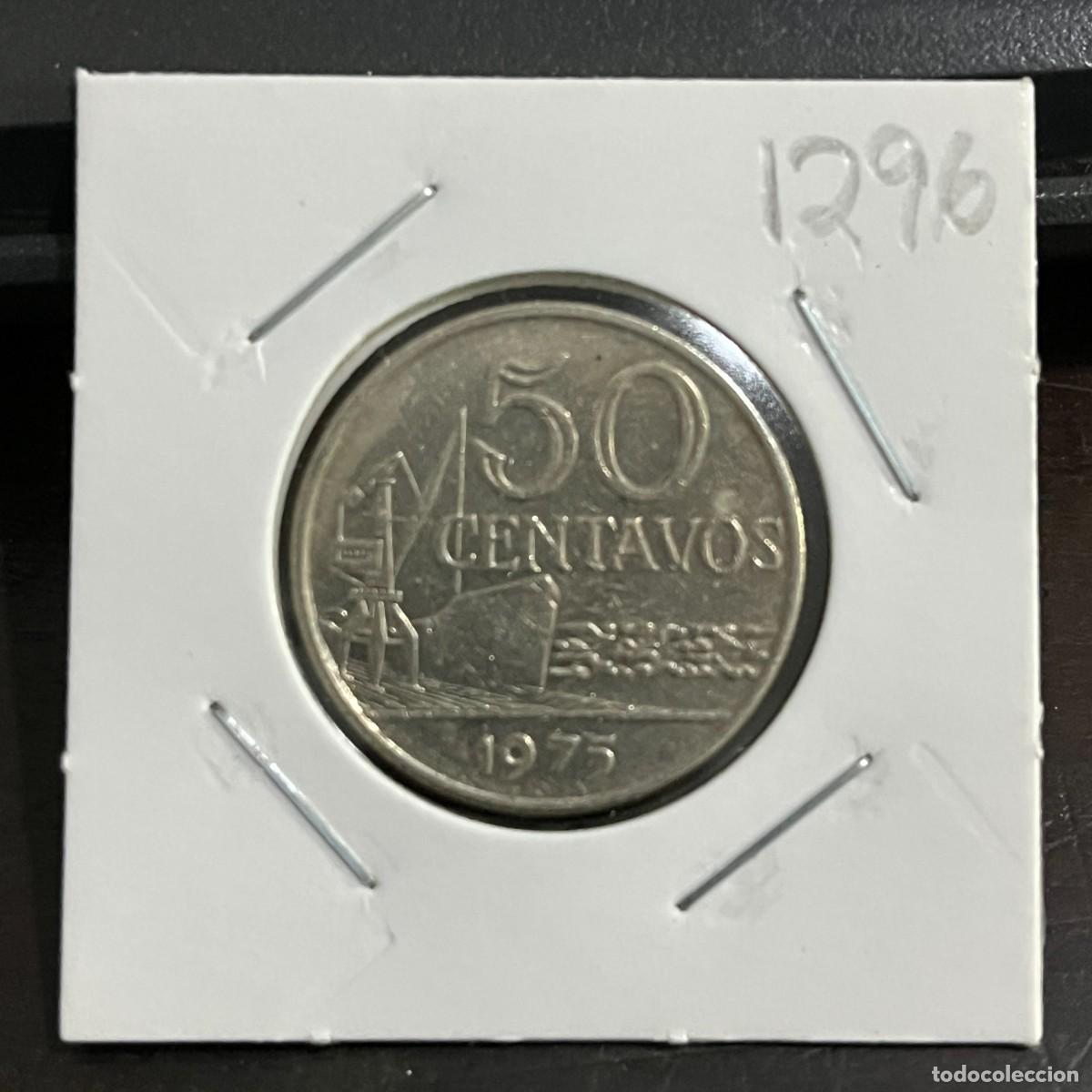 Monedas antiguas de Am&eacute;rica: Coin 50 Centavos Brazil 1975 Copper-Nickel KM# 580a - i1296