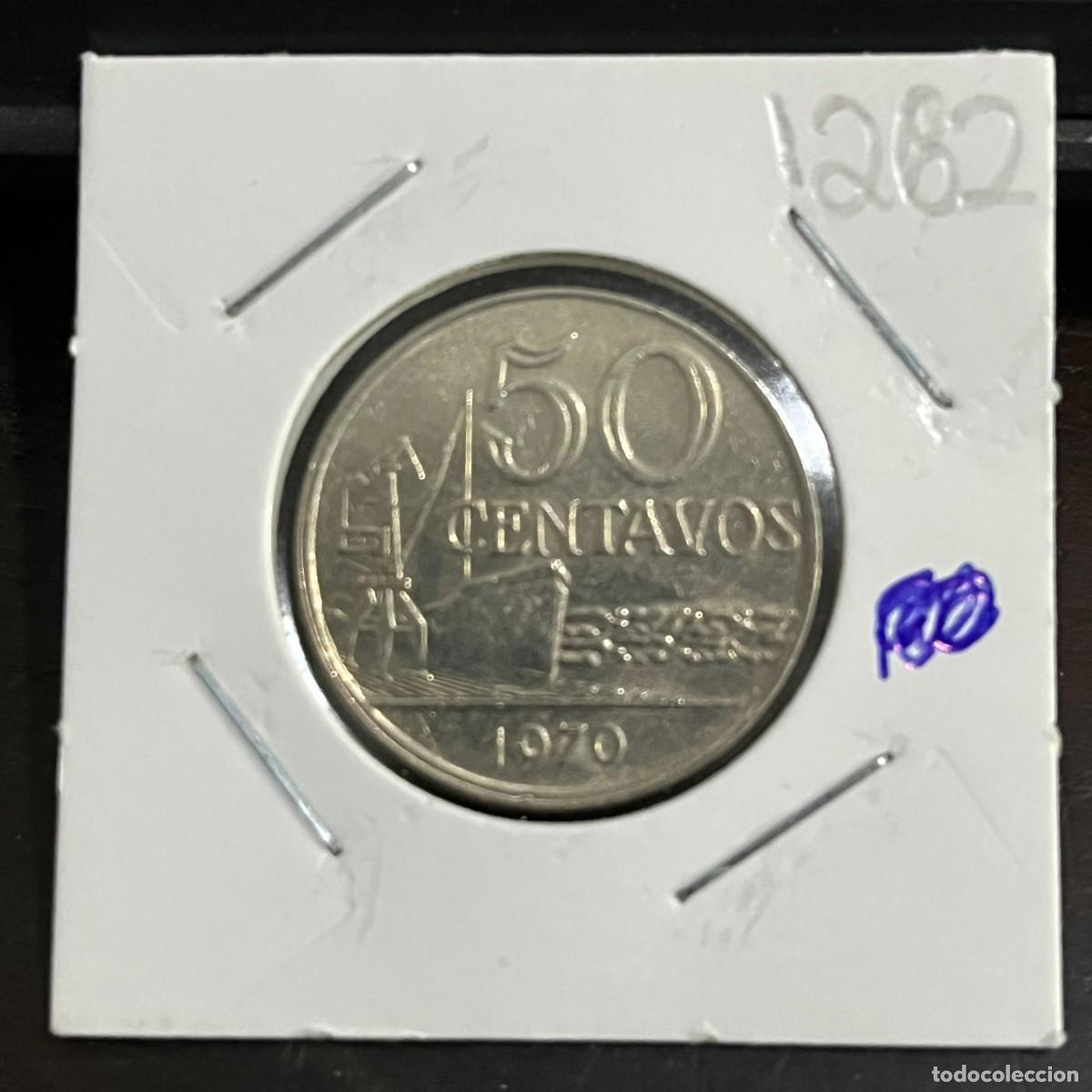 Monedas antiguas de Am&eacute;rica: Coin 50 Centavos Brazil 1970 Copper-Nickel KM# 580a - i1282