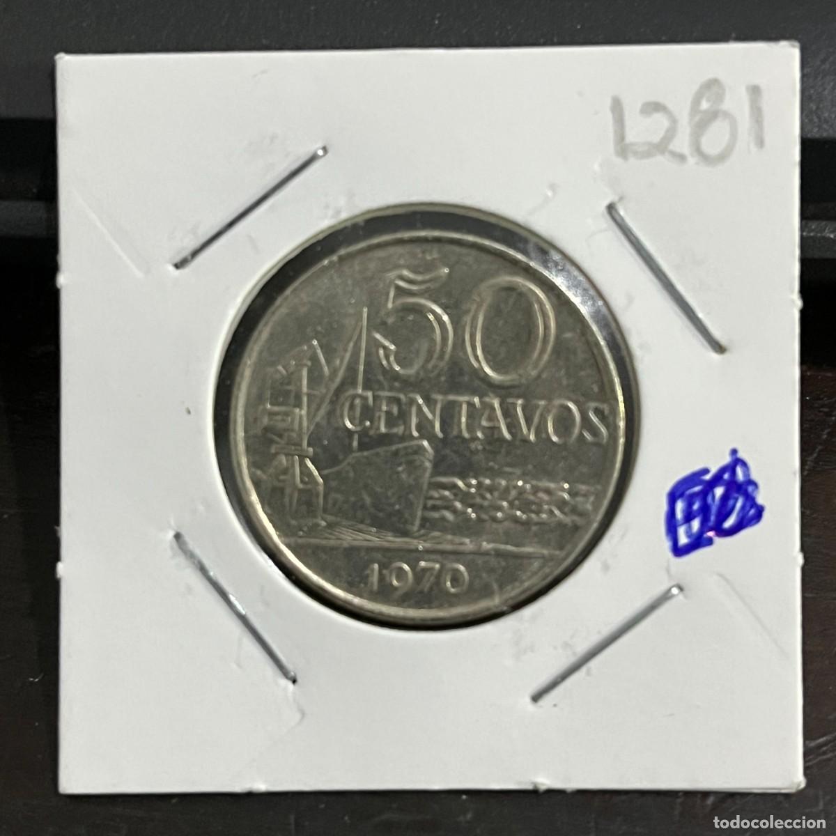Monedas antiguas de Am&eacute;rica: Coin 50 Centavos Brazil 1970 Copper-Nickel KM# 580a - i1281