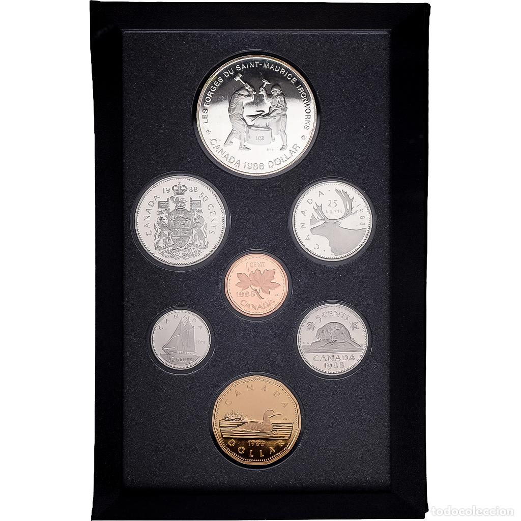 Monedas antiguas de Am&eacute;rica: [#1545596] Canad&aacute;, Set 1 ct. - 1 Dollar + 1 Dollar, 1988, Royal Canadian Mint, Prueba, Sin