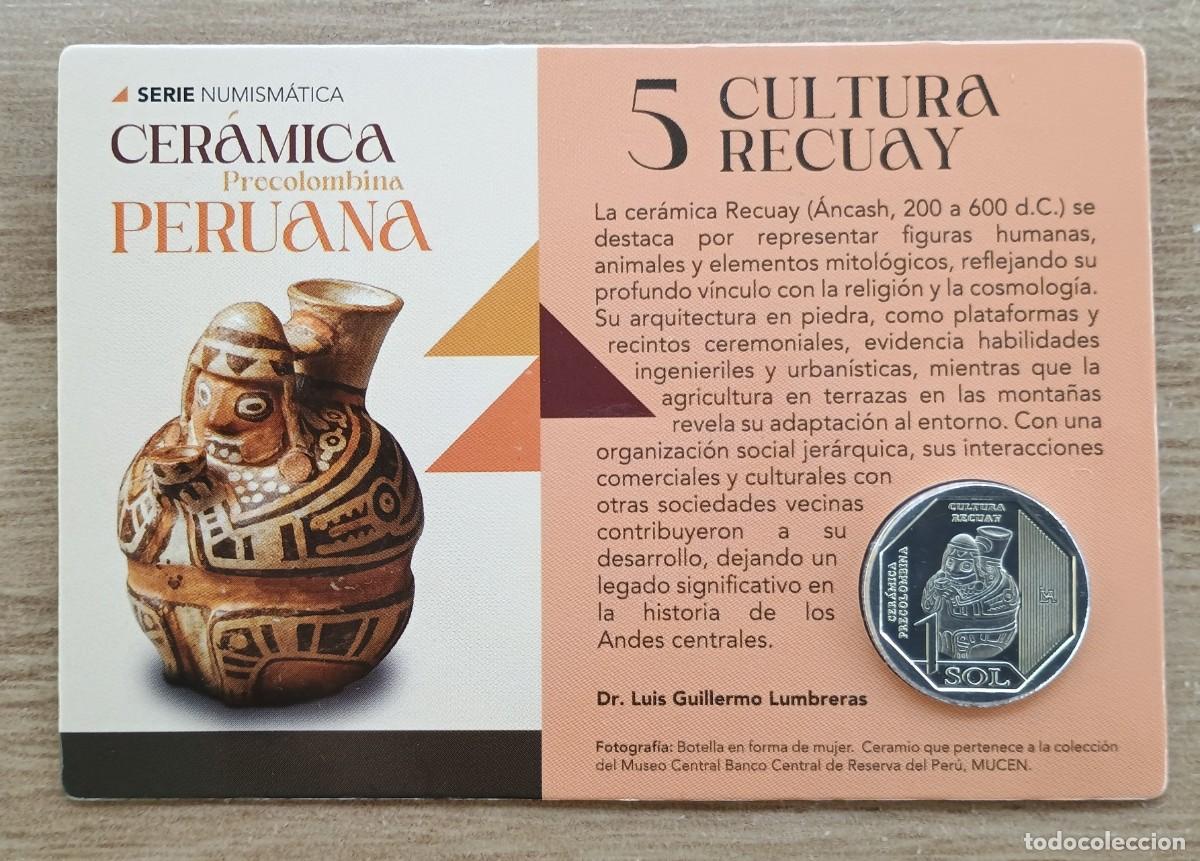 Monedas antiguas de Am&eacute;rica: Peru 2026 , Cultura Recuay , Moneda Serie Ceramica Pre-Colombina en Tarjeta