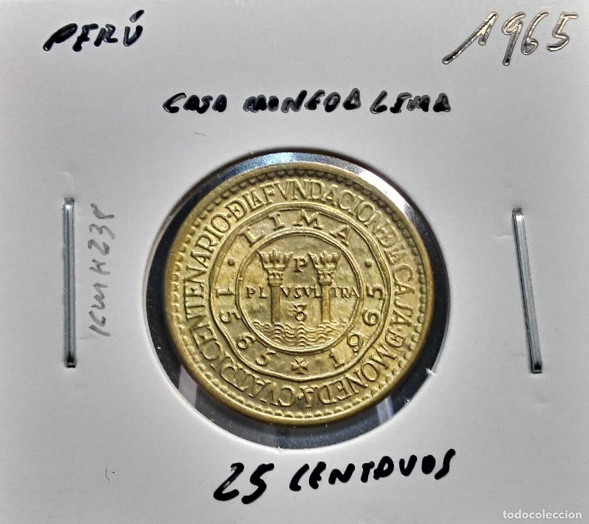 Monedas antiguas de Am&eacute;rica: PER&Uacute; 25 CENTAVOS 1965 KM#238 MBC+ CASA MONEDA LIMA.