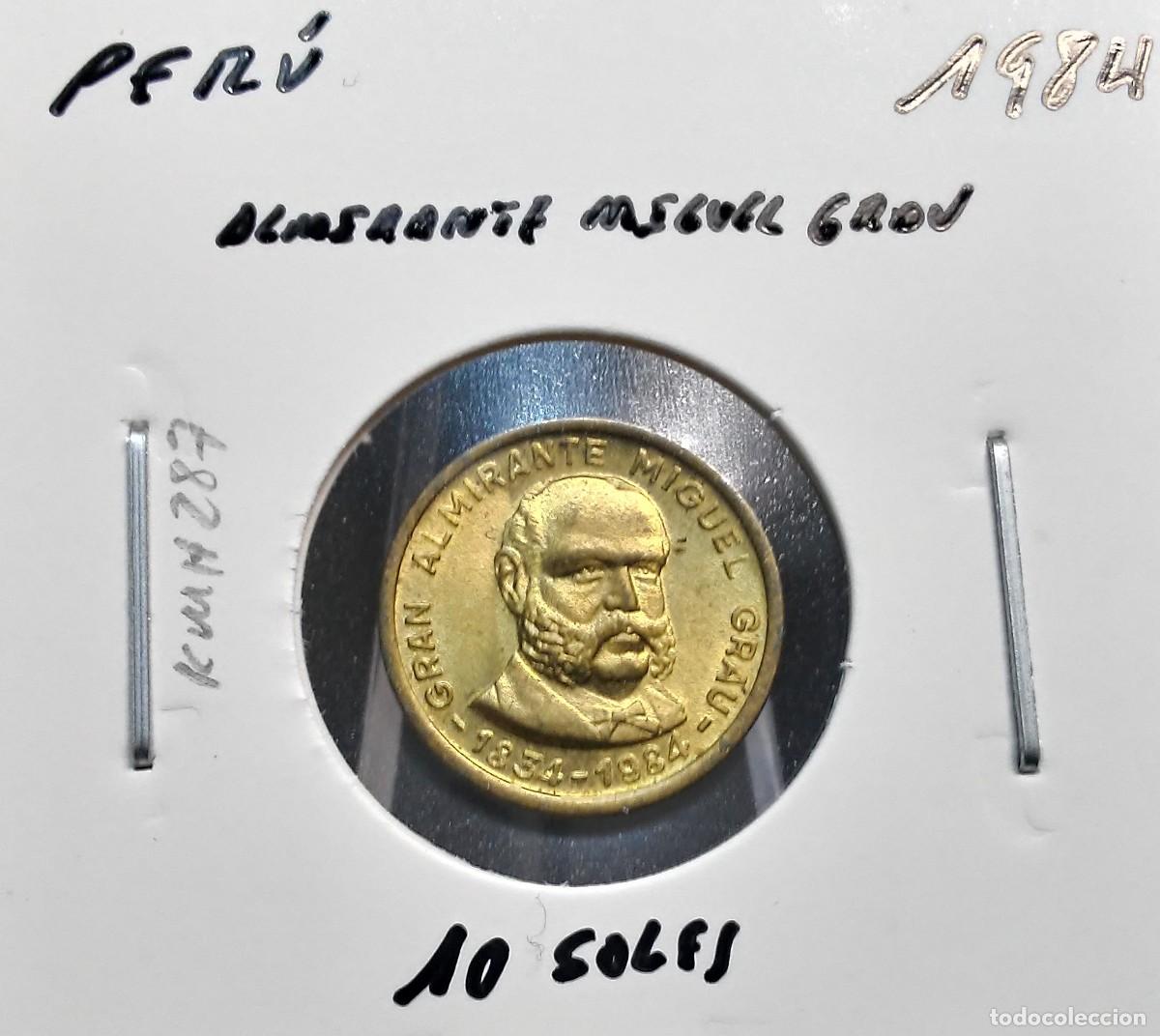 Monedas antiguas de Am&eacute;rica: PER&Uacute; 10 SOLES DE ORO 1984 KM#287 EBC ALMIRANTE MIGUEL GRAU.