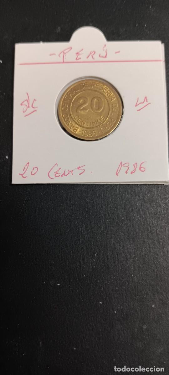 Monedas antiguas de Am&eacute;rica: PER&Uacute; 20 CENTIMOS 1986 S/C KM=294 (LAT&Oacute;N)