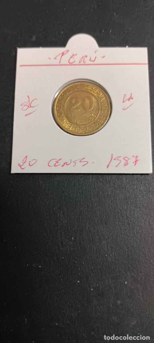Monedas antiguas de Am&eacute;rica: PER&Uacute; 20 CENTIMOS 1987 S/C KM=294 (LAT&Oacute;N)