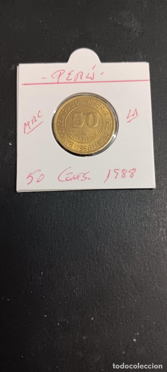 Monedas antiguas de Am&eacute;rica: PER&Uacute; 50 CENTIMOS 1988 MBC KM=295 (LAT&Oacute;N)