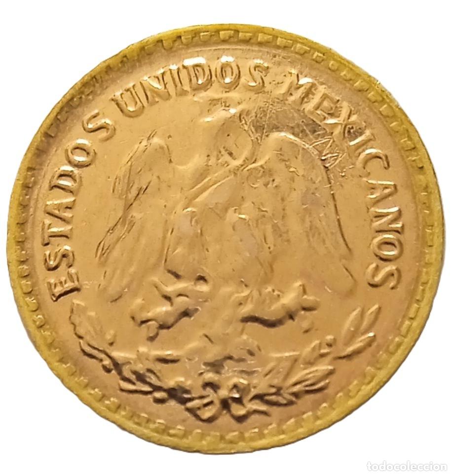 Monedas antiguas de Am&eacute;rica: Moneda oro , joya o medalla 2 Pesos Mexicanos 1945.