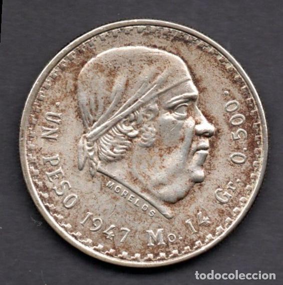 Monedas antiguas de Am&eacute;rica: MEXICO - 1 PESO de PLATA (MORELOS) - 1947 - PATINA