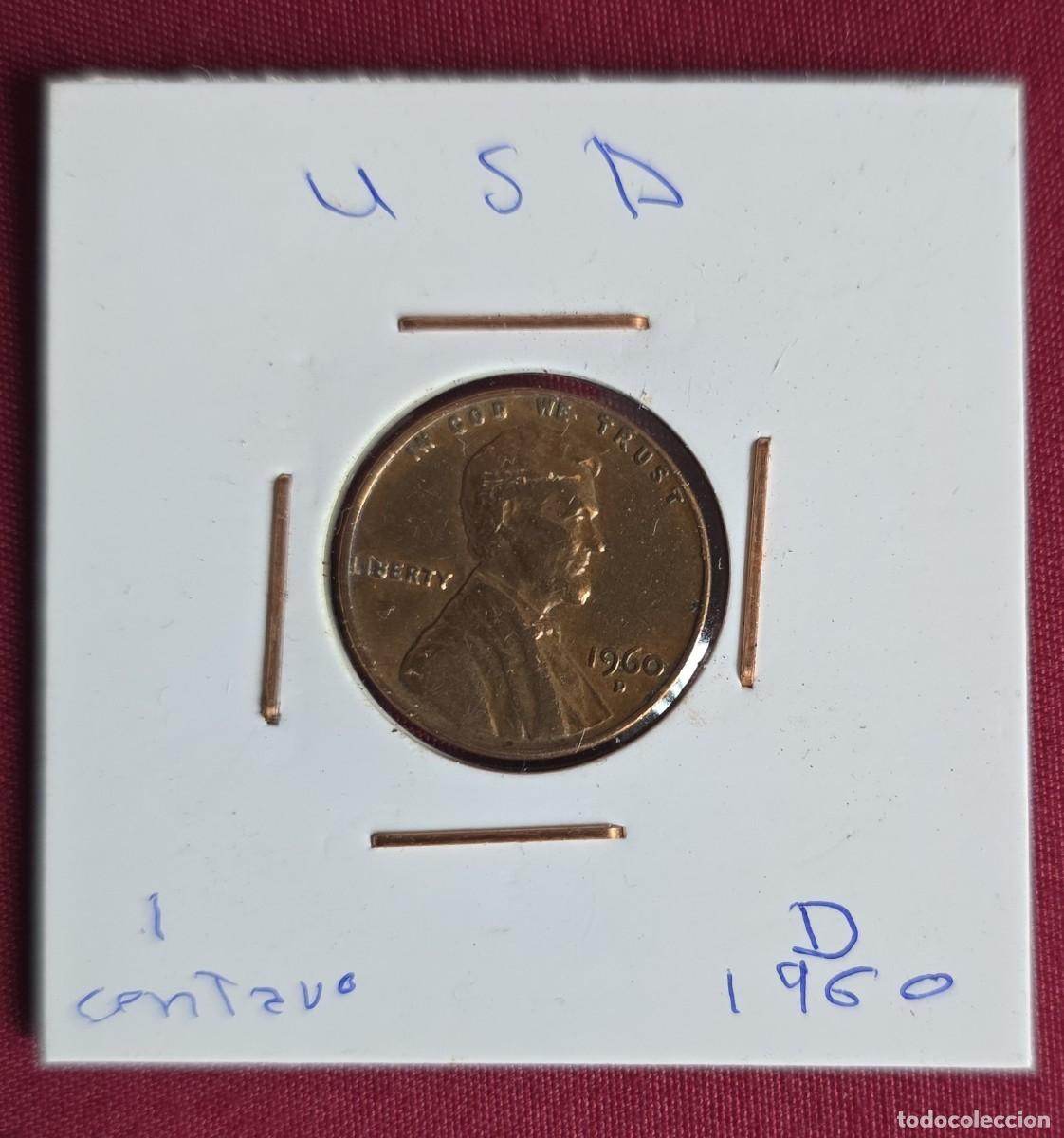 Monedas antiguas de Am&eacute;rica: MONEDAS ESTADOS UNIDOS 1960 - 1 CENTAVO ONE CENT - MONEDA ENCARTONADA