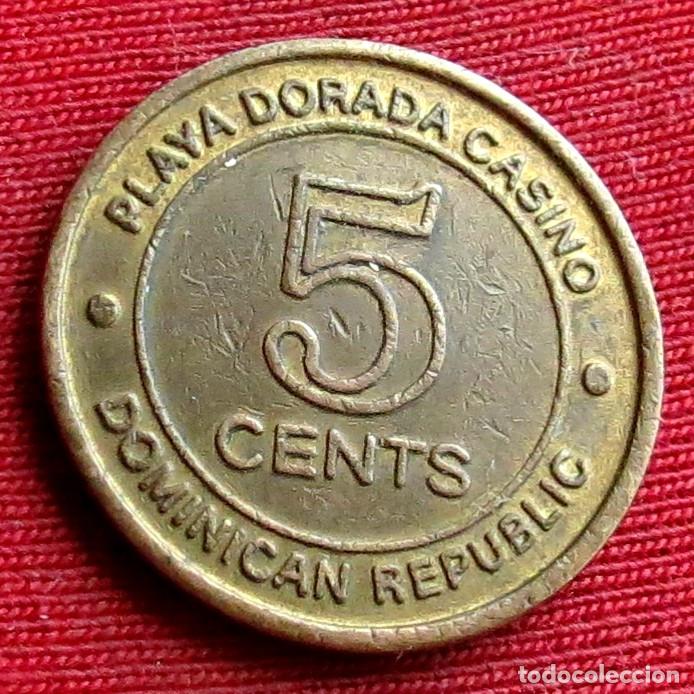 Monedas antiguas de Am&eacute;rica: Dominicana Casino 5 centavos playa dorada hotel