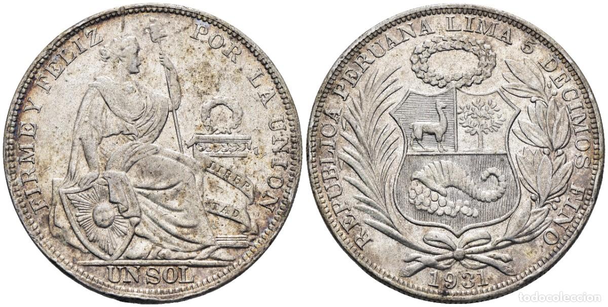 Monedas antiguas de Am&eacute;rica: *** MUY BONITO 1 SOL DE PER&Uacute;. 1931, PHILADELPHIA. KM#218. PLATA ***