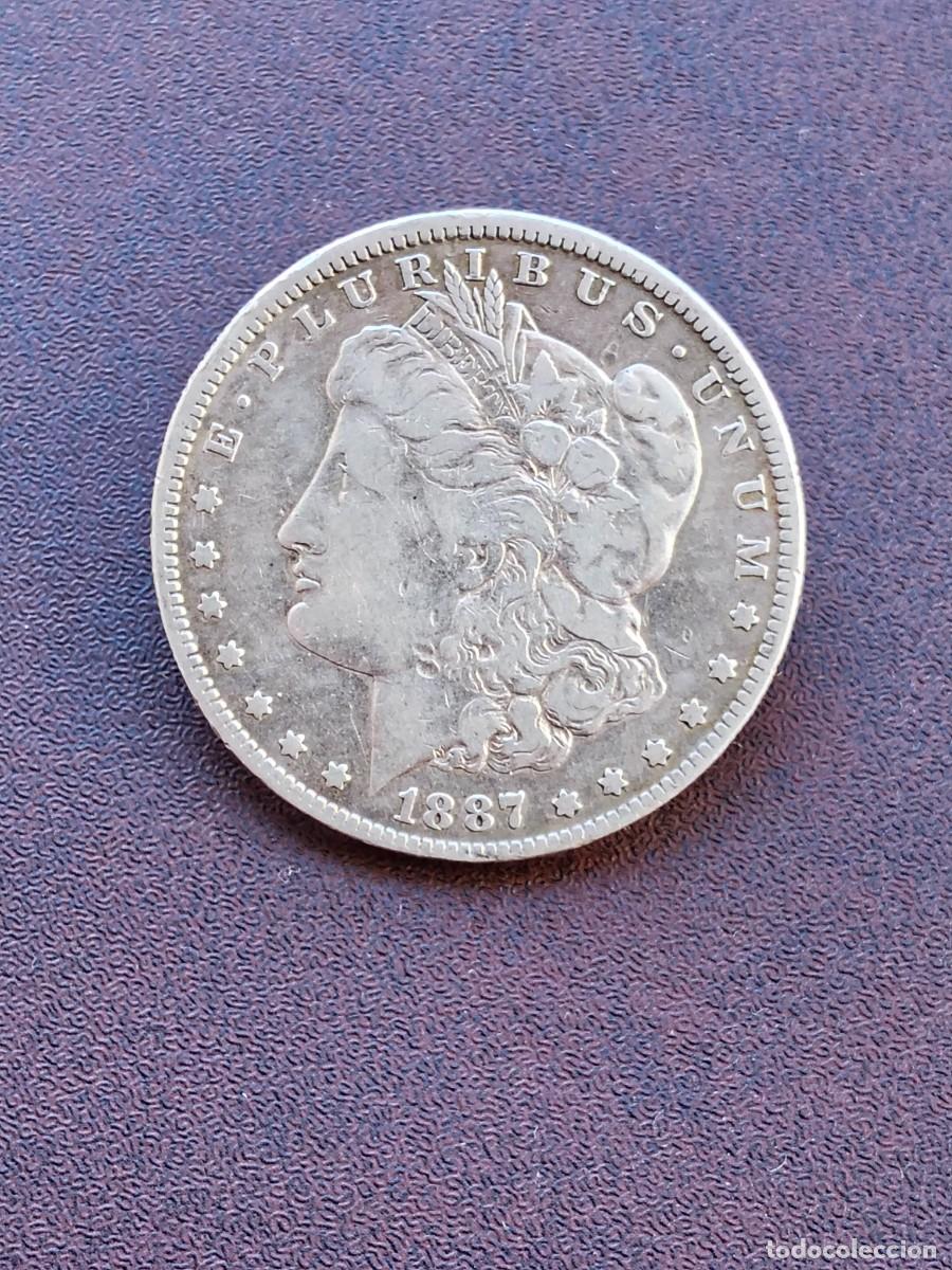 Monedas antiguas de Am&eacute;rica: moneda de Estados Unidos 1 D&oacute;lar &rdquo;Morgan Dollar&rdquo; 1887 O New Orleans Km 110 de Plata.