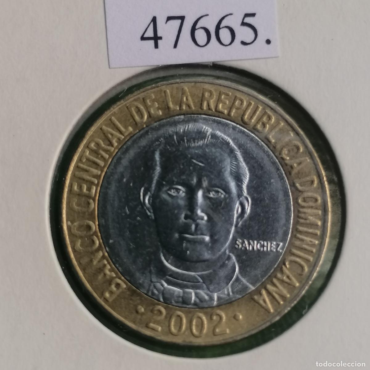 Monedas antiguas de Am&eacute;rica: Rep&uacute;blica Dominicana 5 pesos 2002