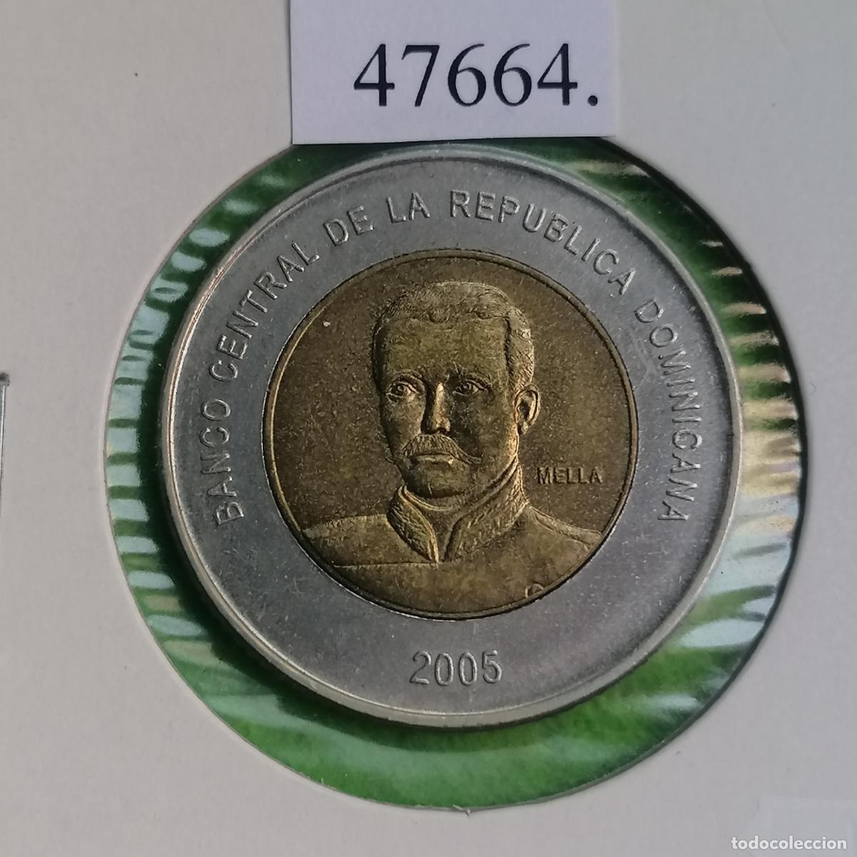 Monedas antiguas de Am&eacute;rica: Rep&uacute;blica Dominicana 10 pesos 2005, bimetalica