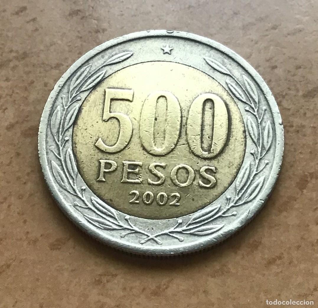 Monedas antiguas de Am&eacute;rica: 500 pesos de Chile. A&ntilde;o 2002