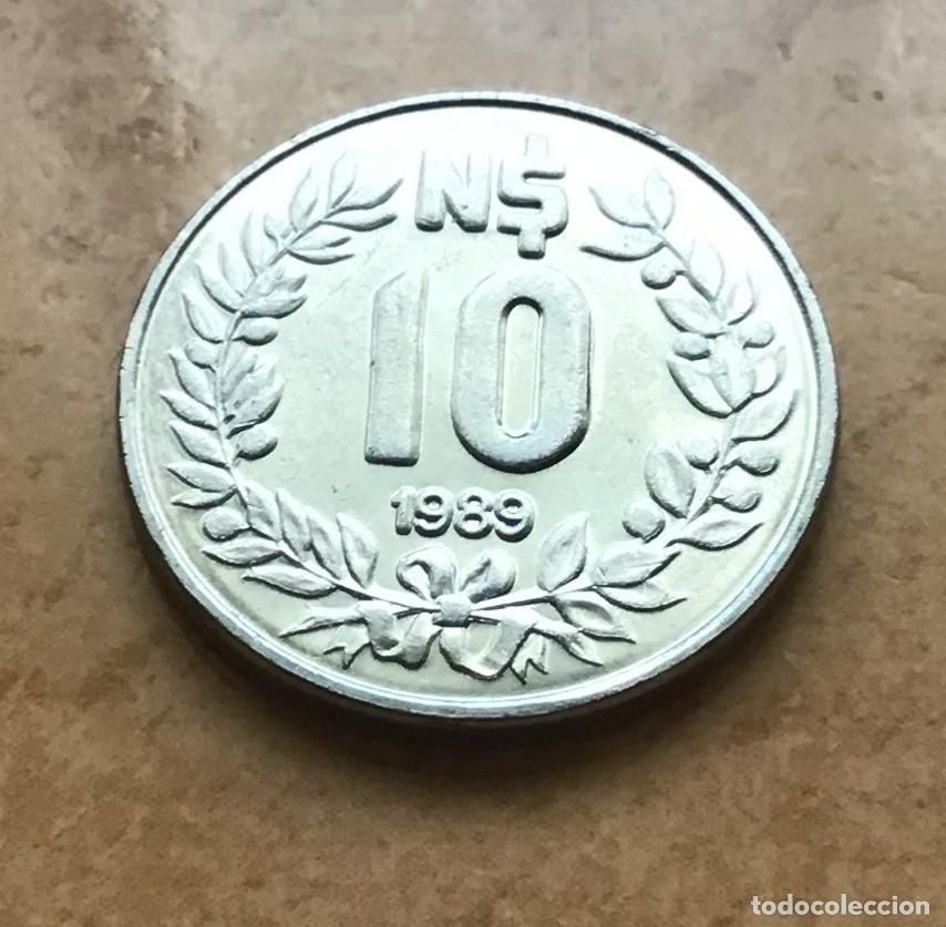 Monedas antiguas de Am&eacute;rica: 10 nuevos pesos de Uruguay. A&ntilde;o 1989