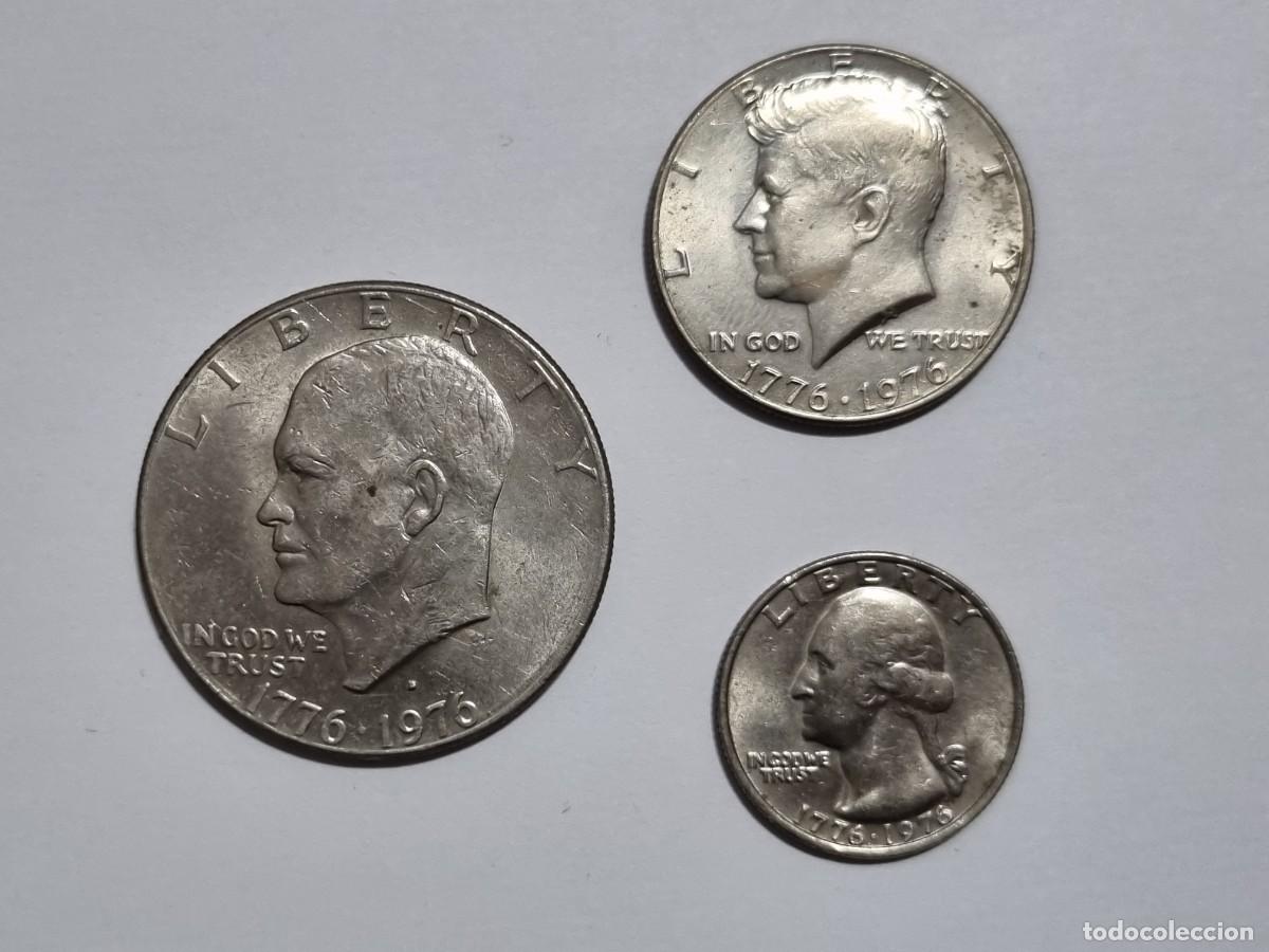 Monedas antiguas de Am&eacute;rica: Bicentenario Conmemorativa 1776-1976 Estados Unidos USA EEUU Medio Cuarto Dolar