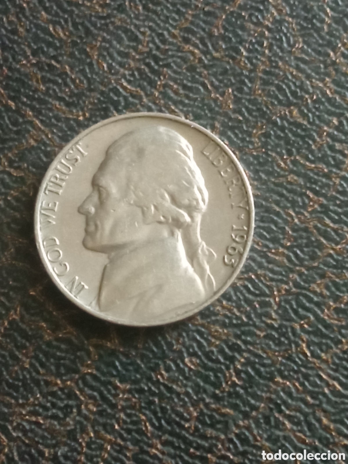 Monedas antiguas de Am&eacute;rica: Moneda de 5 centavos de Estados Unidos de 1963