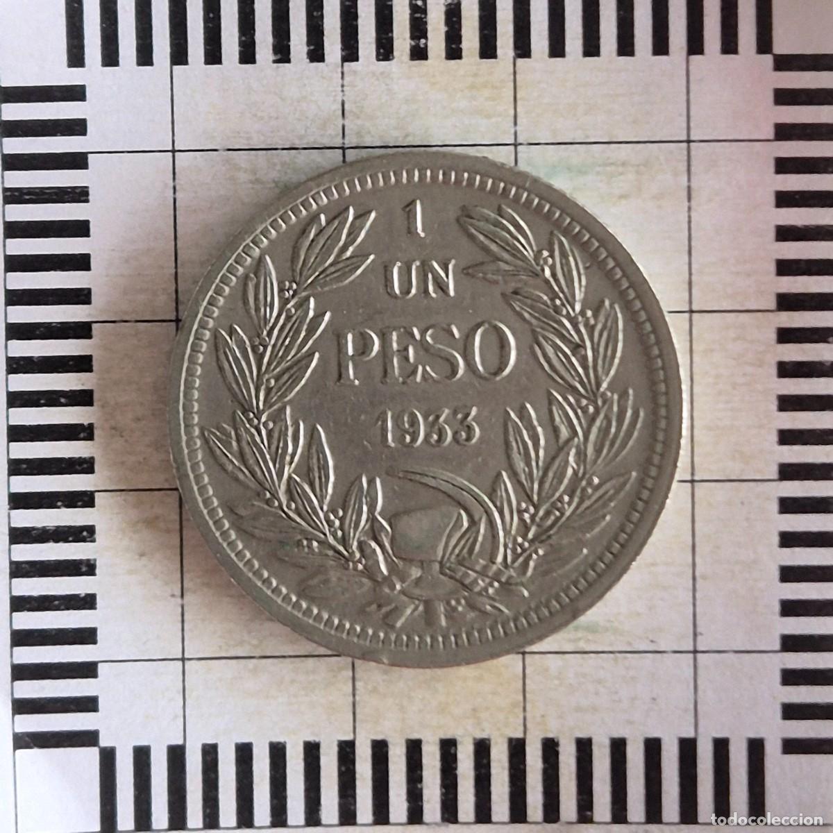 Monedas antiguas de Am&eacute;rica: 1 PESO, CHILE. 1933. (KM#176.1).