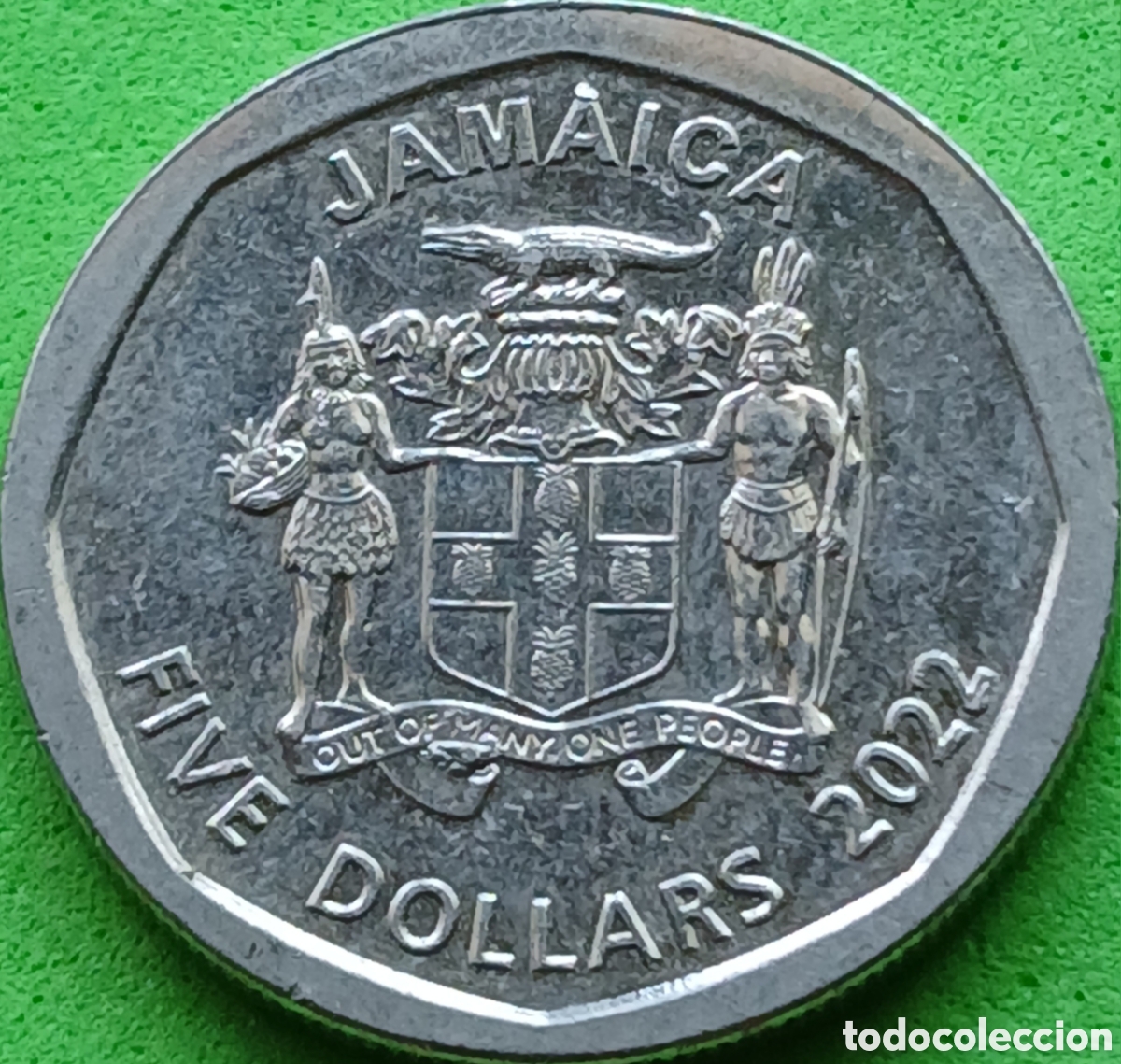 Monedas antiguas de Am&eacute;rica: Jamaica five dollars 2022 km#163 poco com&uacute;n
