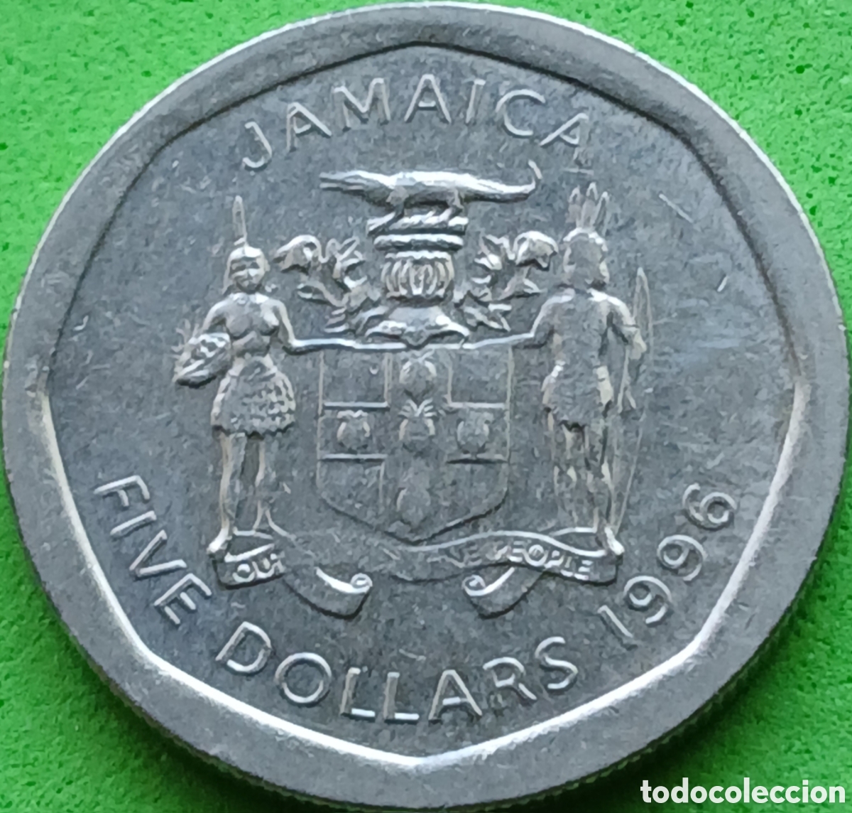 Monedas antiguas de Am&eacute;rica: Jamaica five dollars 1996 km#163