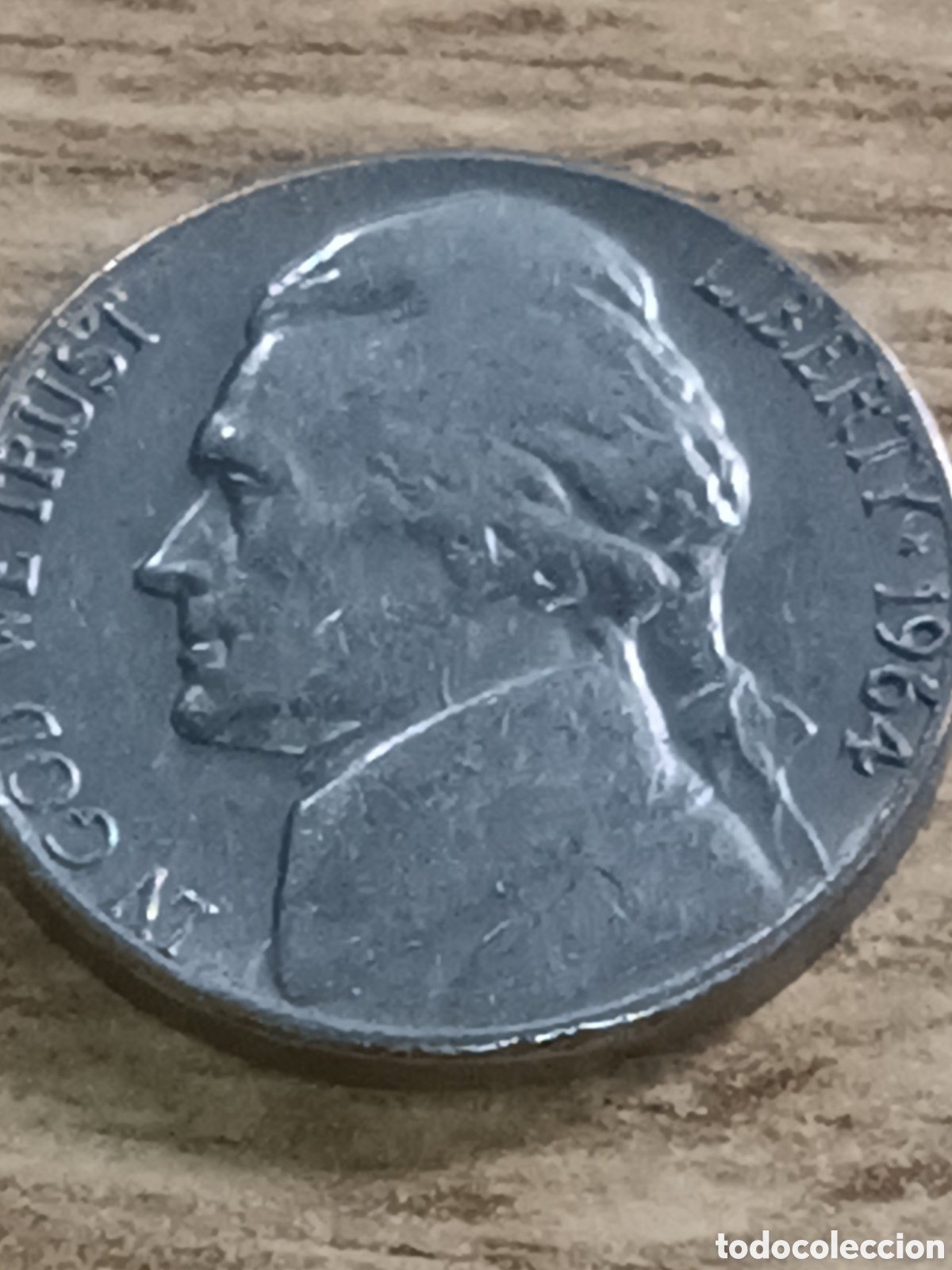 Monedas antiguas de Am&eacute;rica: MONEDA DE 5 CENTAVOS DE ESTADOS UNIDOS A&Ntilde;O 1964