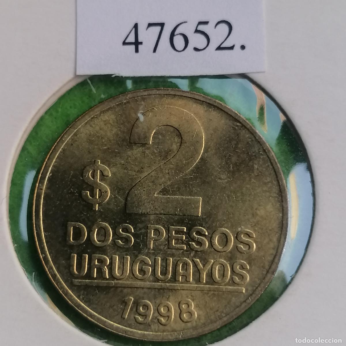Monedas antiguas de Am&eacute;rica: Uruguay 2 pesos 1998, escribe al menos 20 caracteres