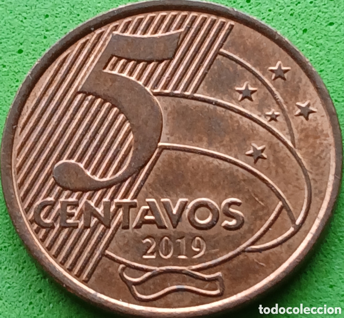 Monedas antiguas de Am&eacute;rica: Brasil 5 centavos 2019 km#648 sin marca de ceca