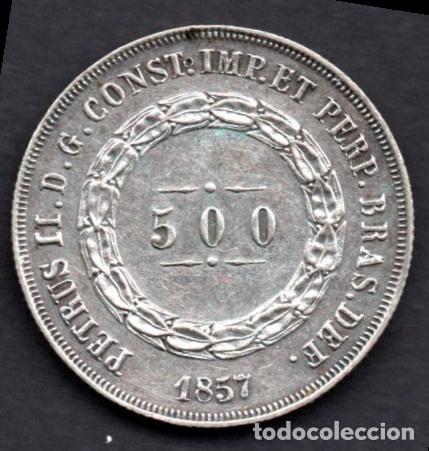 Monedas antiguas de Am&eacute;rica: BRASIL -500 REIS de PLATA - 1857