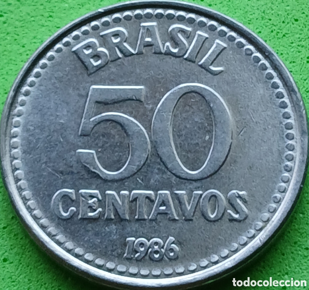 Monedas antiguas de Am&eacute;rica: Brasil 50 centavos 1986 km#604