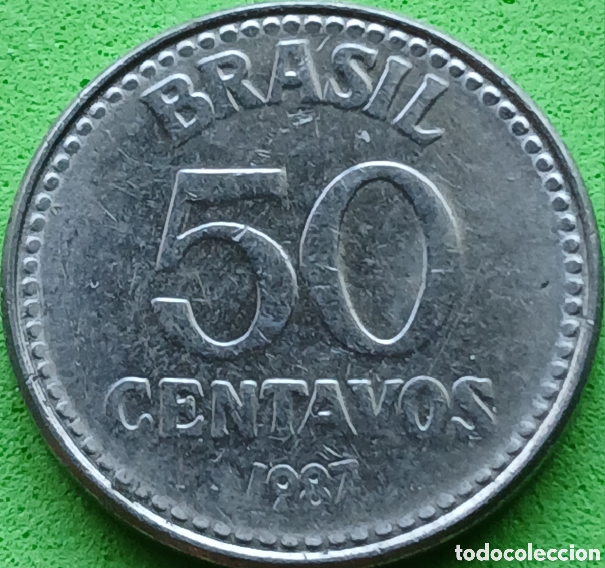 Monedas antiguas de Am&eacute;rica: Brasil 50 centavos 1987 km#604