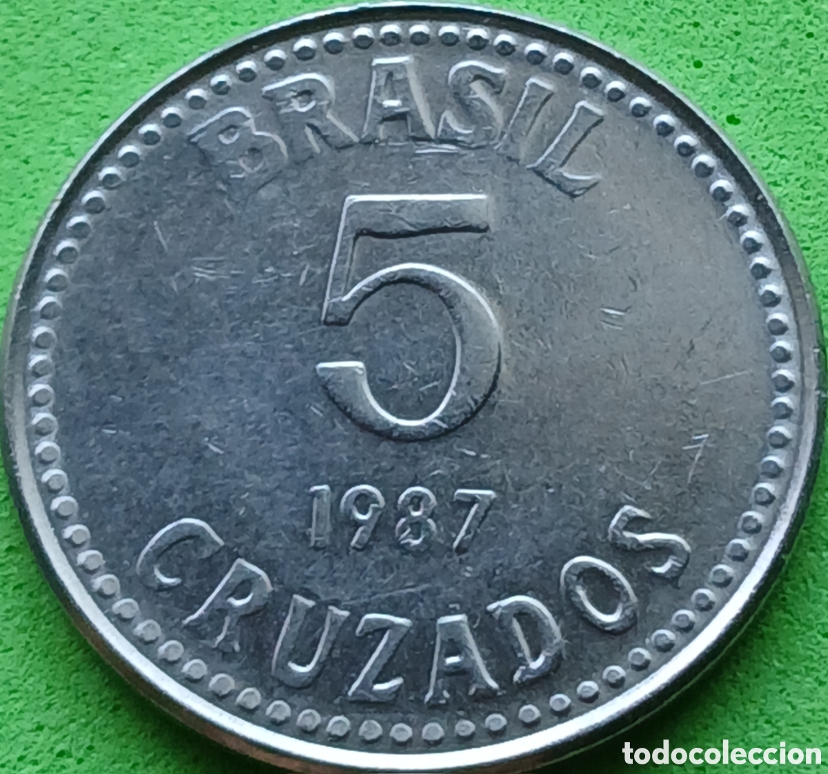 Monedas antiguas de Am&eacute;rica: Brasil 5 cruzados 1987 km#606
