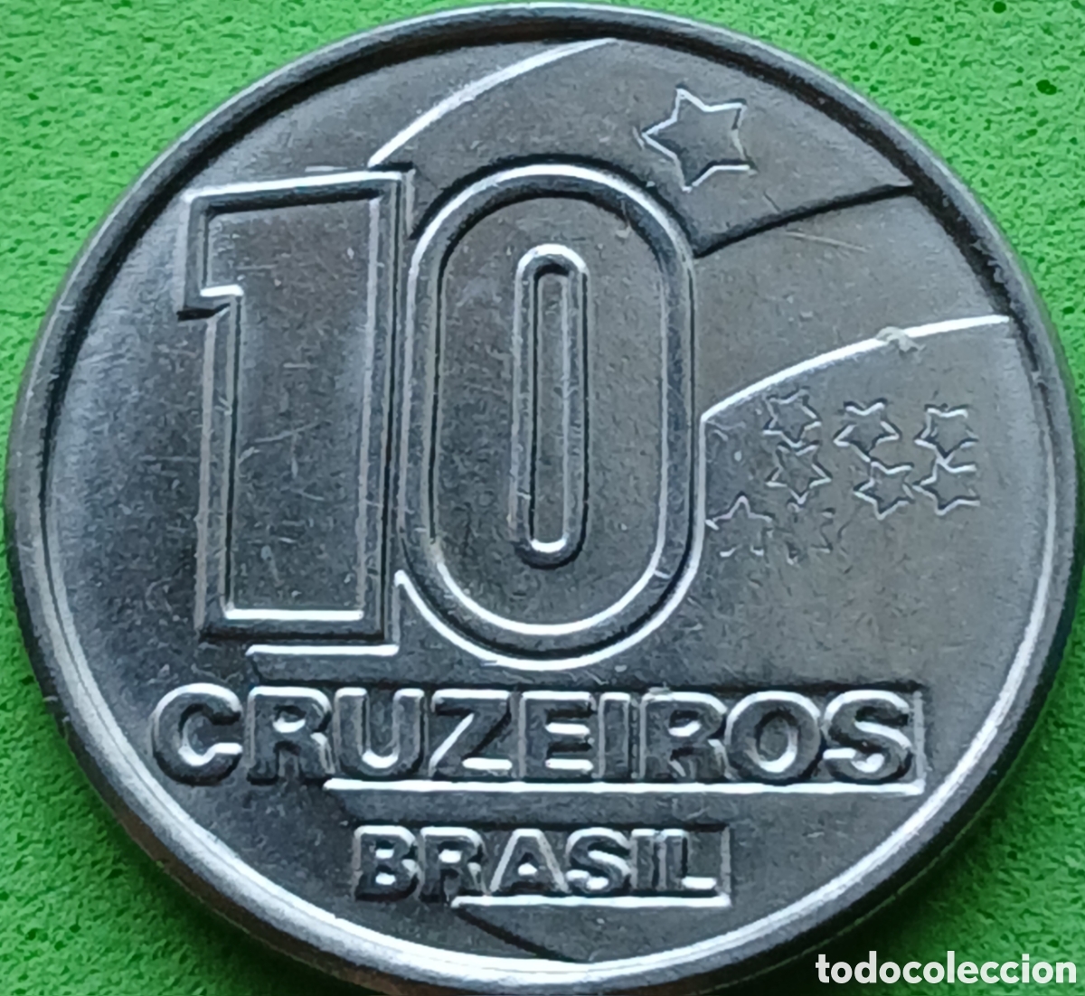 Monedas antiguas de Am&eacute;rica: Brasil 10 cruzeiros 1990 km#619