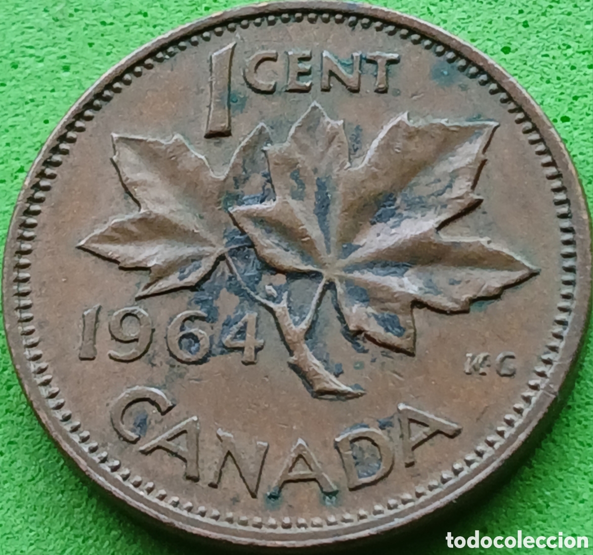 Monedas antiguas de Am&eacute;rica: Canad&aacute; 1 cent 1964 km#49