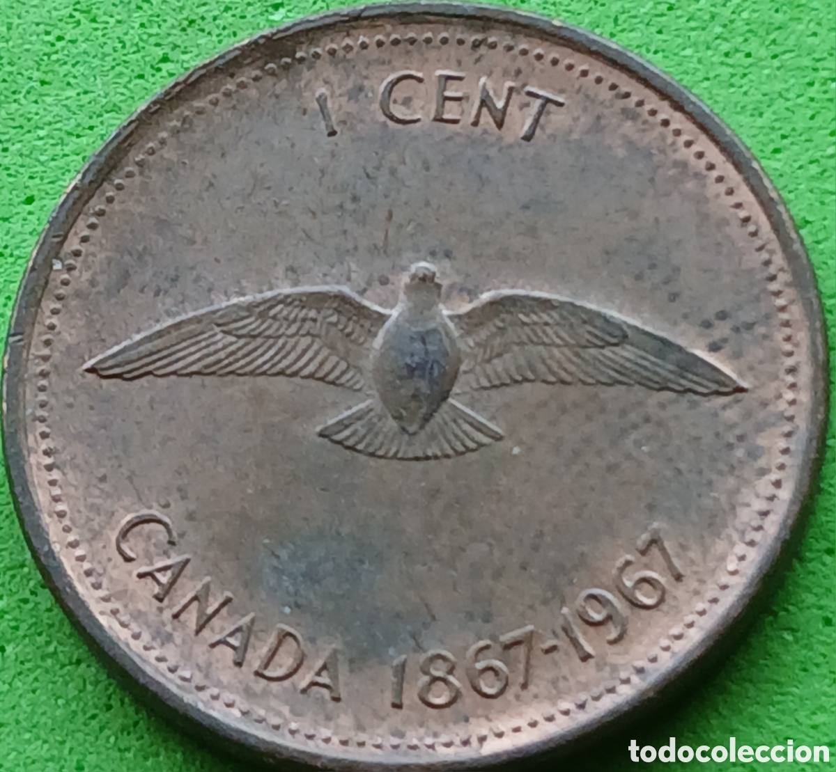 Monedas antiguas de Am&eacute;rica: Canad&aacute; 1 cent 1967 km#65 Confederaci&oacute;n Canadiense
