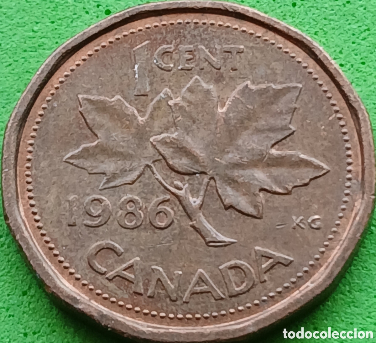 Monedas antiguas de Am&eacute;rica: Canad&aacute; 1 cent 1986 km#132
