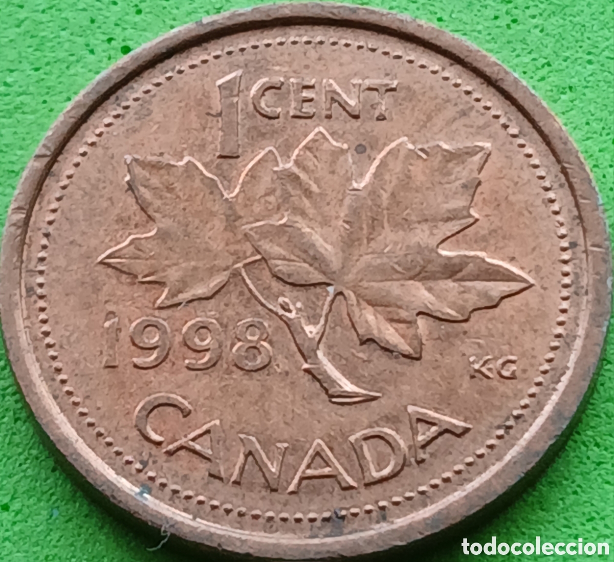 Monedas antiguas de Am&eacute;rica: Canad&aacute; 1 cent 1998 km#289 sin marca de ceca