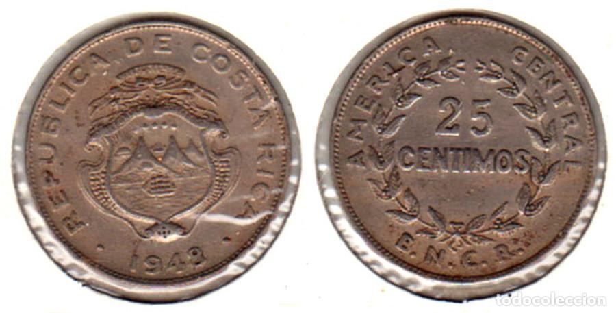 Monedas antiguas de Am&eacute;rica: COSTA RICA - 25 CENTS - 1948 - CUPRO/N&Iacute;QUEL -