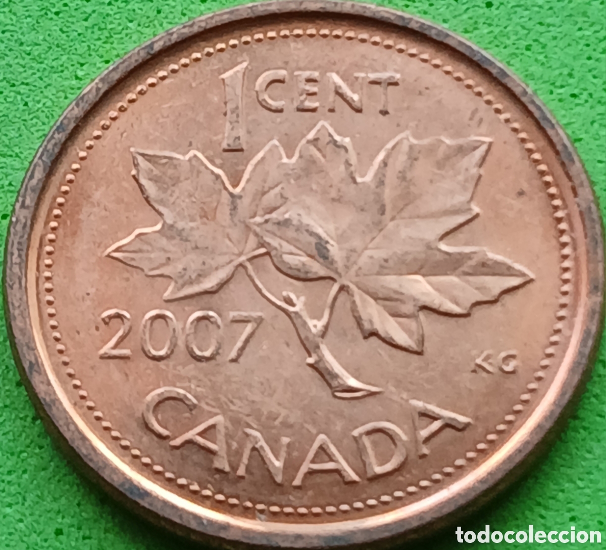 Monedas antiguas de Am&eacute;rica: Canad&aacute; 1 cent 2007 km#490a magn&eacute;tica