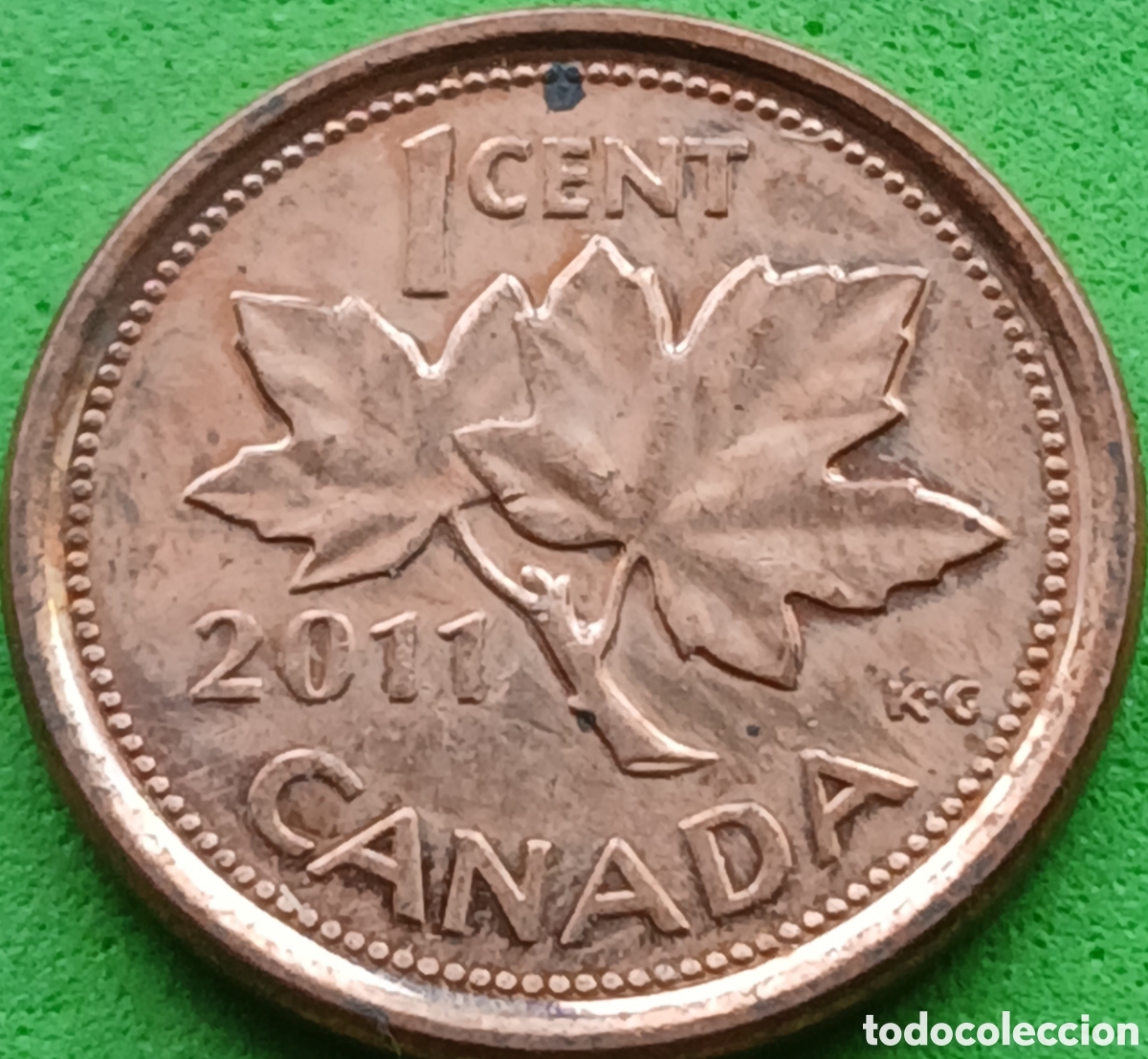 Monedas antiguas de Am&eacute;rica: Canad&aacute; 1 cent 2011 km#490a magn&eacute;tica