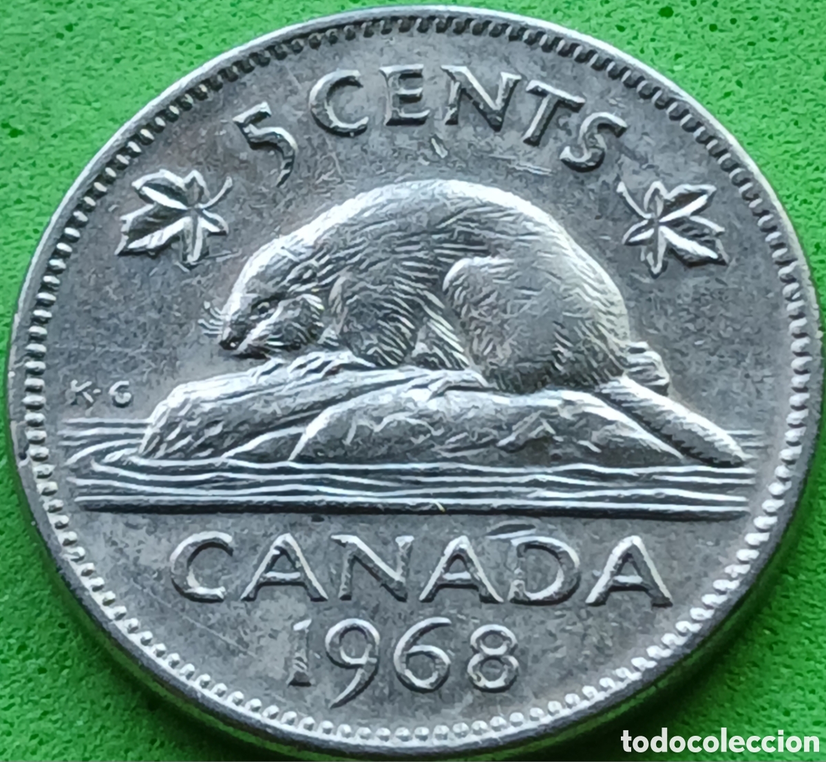 Monedas antiguas de Am&eacute;rica: Canad&aacute; 5 cents 1968 km#60.1