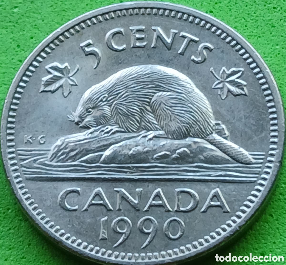 Monedas antiguas de Am&eacute;rica: Canad&aacute; 5 cents 1990 km#182