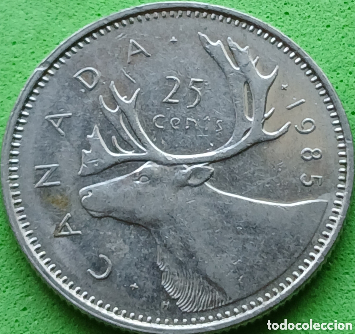 Monedas antiguas de Am&eacute;rica: Canad&aacute; 25 cents 1985 km#74