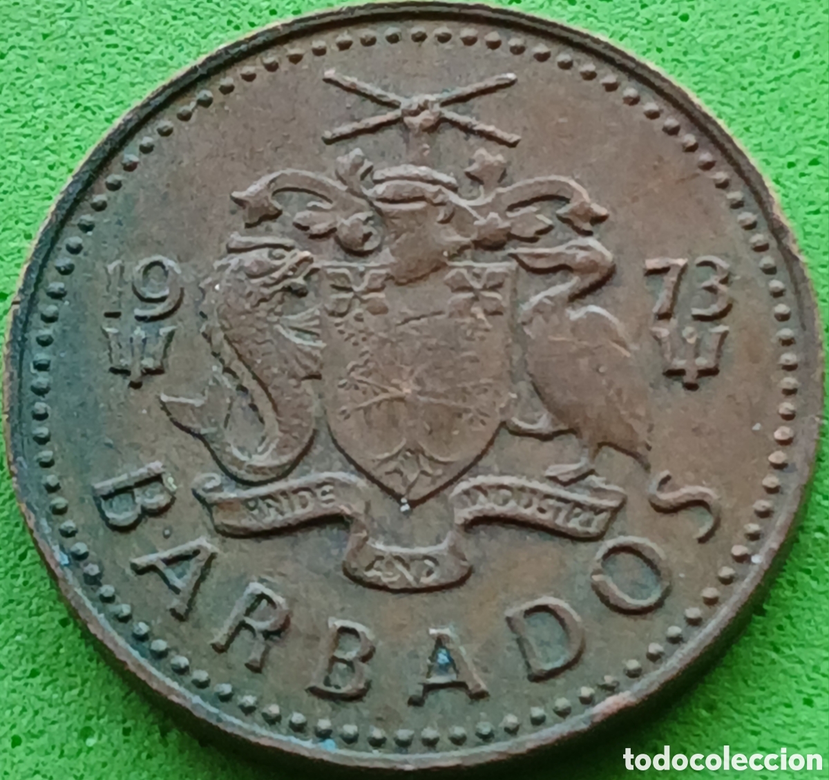 Monedas antiguas de Am&eacute;rica: Barbados one cent 1973 km#10 sin marca de ceca