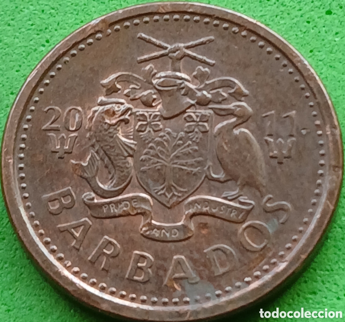 Monedas antiguas de Am&eacute;rica: Barbados one cent 2011 km#10b