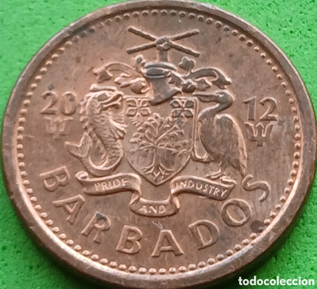 Monedas antiguas de Am&eacute;rica: Barbados one cent 2012 km#10b