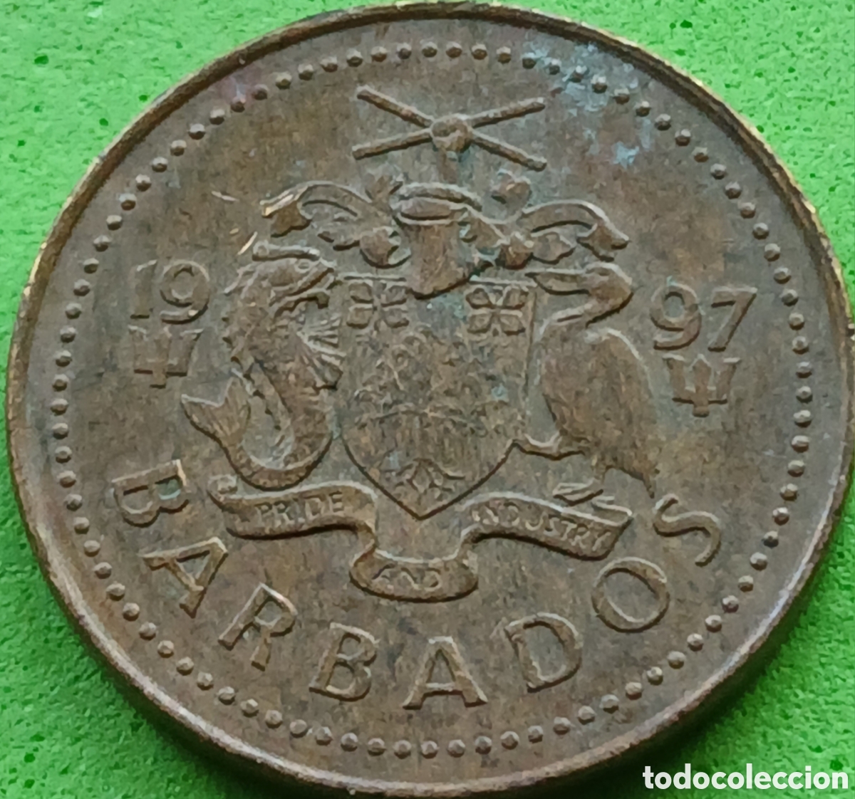Monedas antiguas de Am&eacute;rica: Barbados five cents 1997 km#11