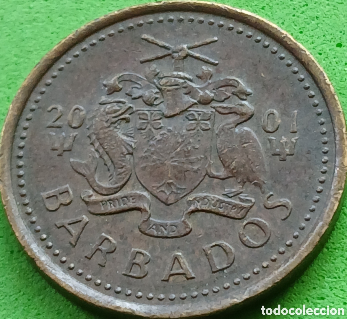 Monedas antiguas de Am&eacute;rica: Barbados five cents 2001 km#11
