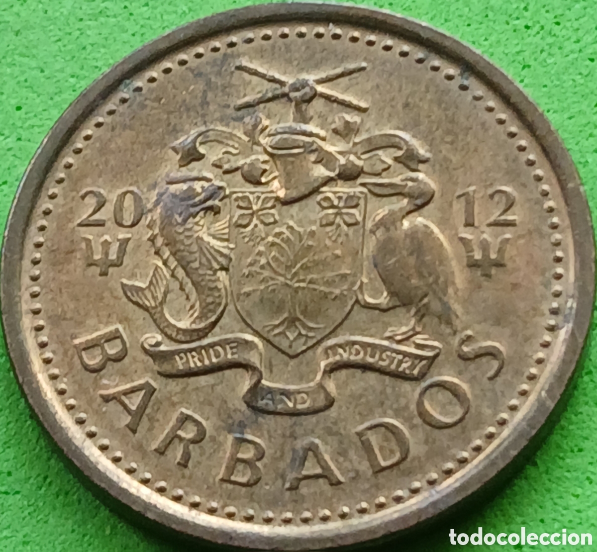 Monedas antiguas de Am&eacute;rica: Barbados five cents 2012 km#11a