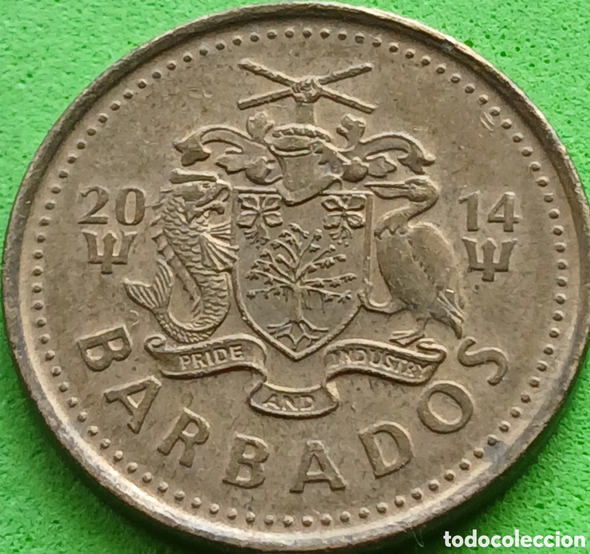 Monedas antiguas de Am&eacute;rica: Barbados five cents 2014 km#11a